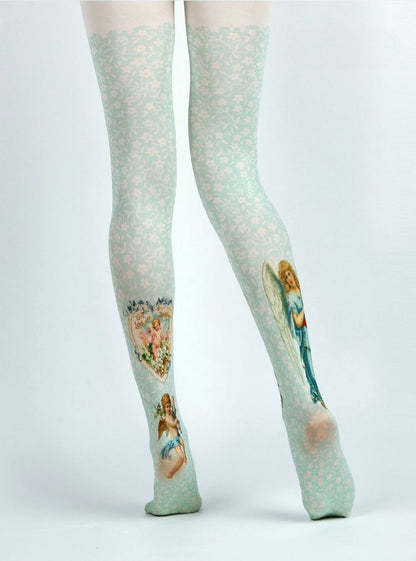 Retro Angel Tights with high elasticity and compression,shaping fit and ideal for weddings, parties, ethnic outfits, and street fashion
