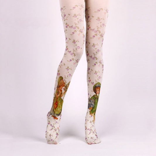 Retro Childlike Tights with high elasticity and compression,shaping fit and ideal for weddings, parties, ethnic outfits, and street fashion