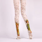 Retro Childlike Tights with high elasticity and compression,shaping fit and ideal for weddings, parties, ethnic outfits, and street fashion