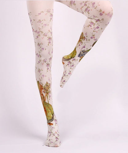 Retro Childlike Tights with high elasticity and compression,shaping fit and ideal for weddings, parties, ethnic outfits, and street fashion