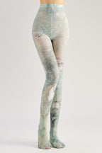 Vintage Ripped Jeans Print Tights with high elasticity and compression,shaping fit and ideal for weddings, parties, ethnic outfits, and street fashion