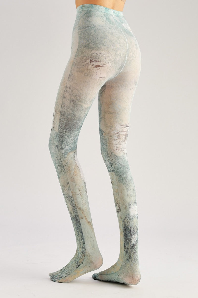 Vintage Ripped Jeans Print Tights with high elasticity and compression,shaping fit and ideal for weddings, parties, ethnic outfits, and street fashion