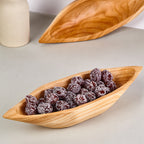 Rustic Canoe-Shaped Cedar Wood Serving Bowl