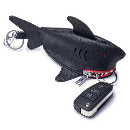 Shark Shaped Key Case – Creative Cowhide Key Holder & Bag Pendant