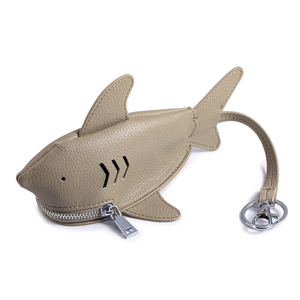 Shark Shaped Key Case – Creative Cowhide Key Holder & Bag Pendant