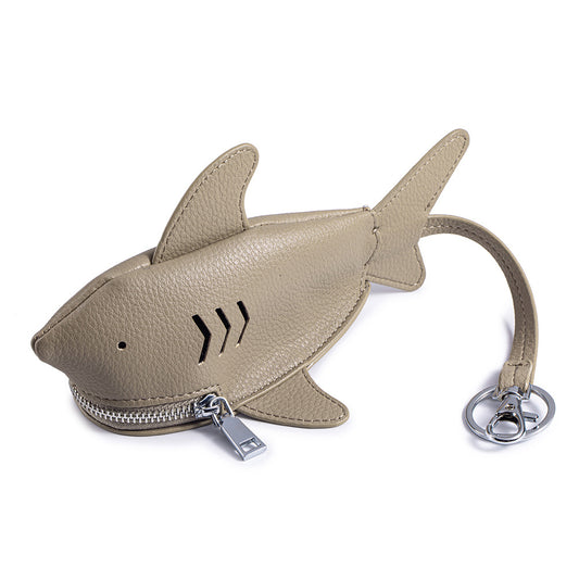 Shark Shaped Key Case – Creative Cowhide Key Holder & Bag Pendant