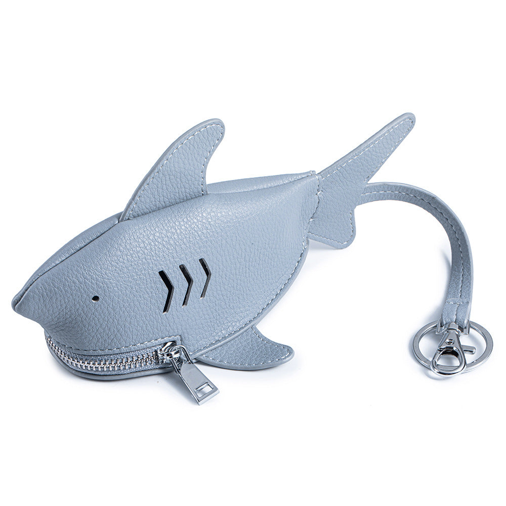 Shark Shaped Key Case – Creative Cowhide Key Holder & Bag Pendant