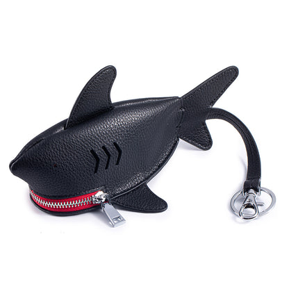 Shark Shaped Key Case – Creative Cowhide Key Holder & Bag Pendant