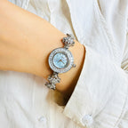 Silver Crystal Bracelet Watch for Women 
