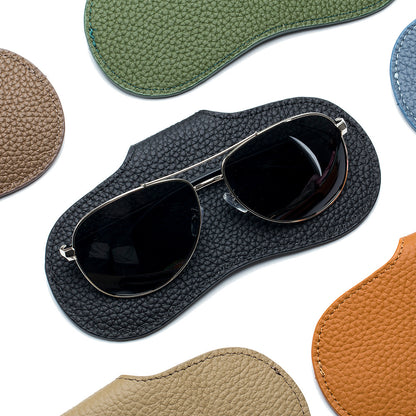 Slim Leather Glasses Case – Lychee Pattern Sunglasses Storage Bag