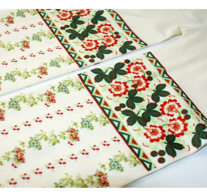 Flower Stripes Opaque Tights