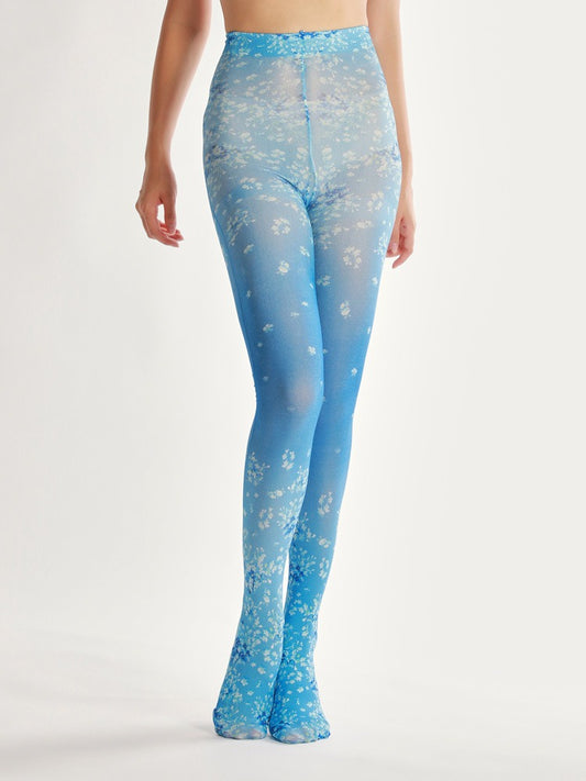 Snow Flake Flower Tights with high elasticity and compression,shaping fit and ideal for weddings, parties, ethnic outfits, and street fashion