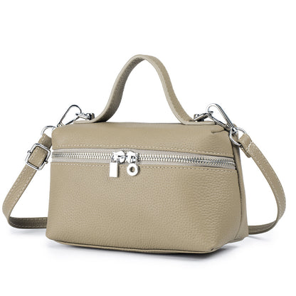 Square Leather Crossbody Bag – Genuine Cowhide  Shoulder Bag