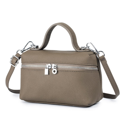 Square Leather Crossbody Bag – Genuine Cowhide  Shoulder Bag