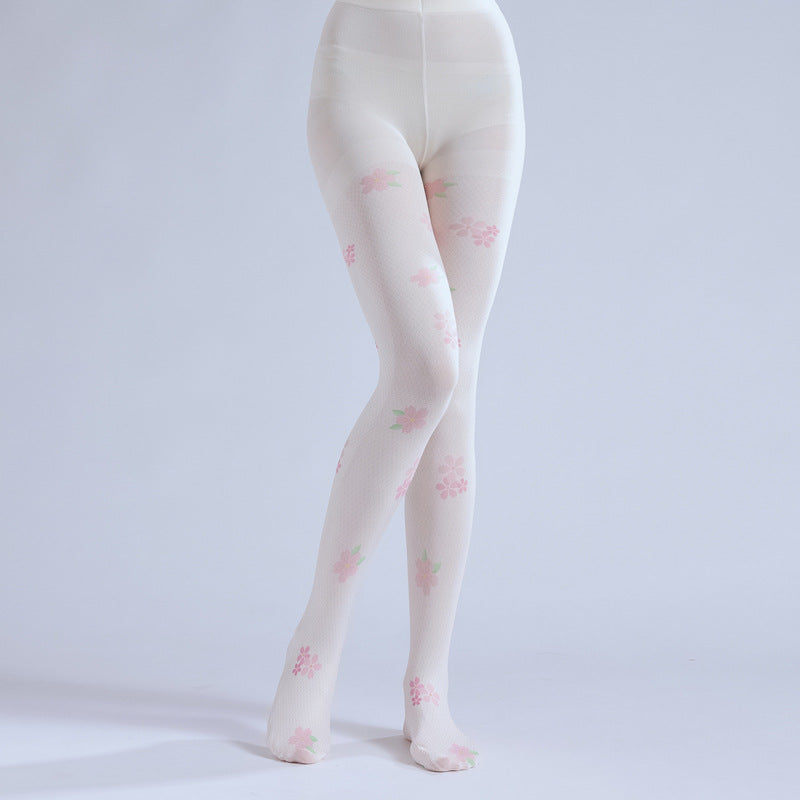 Sweet Sakura Tights with high elasticity and shaping fit, suitable for events, cosplay, street style, and gifting girls at Christmas