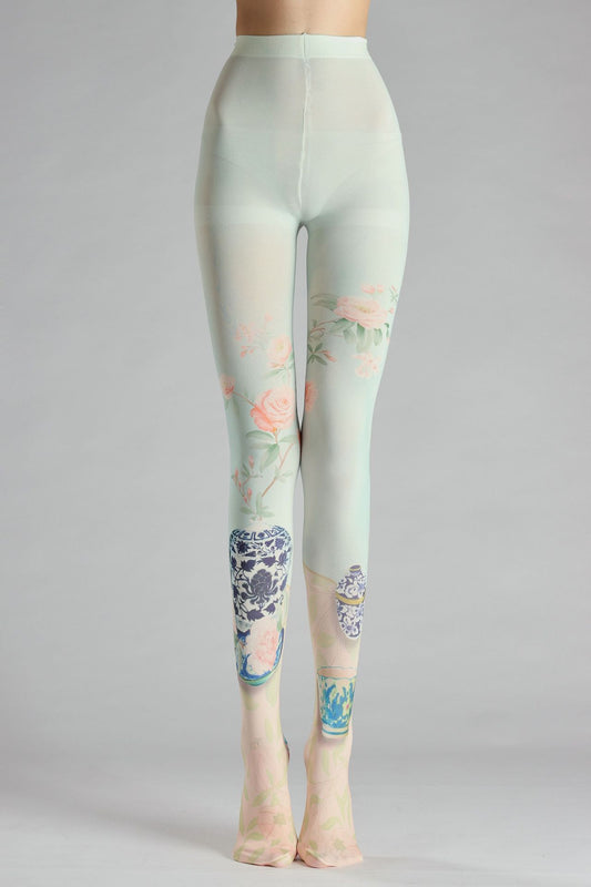 Vintage Blue and White Porcelain Tights