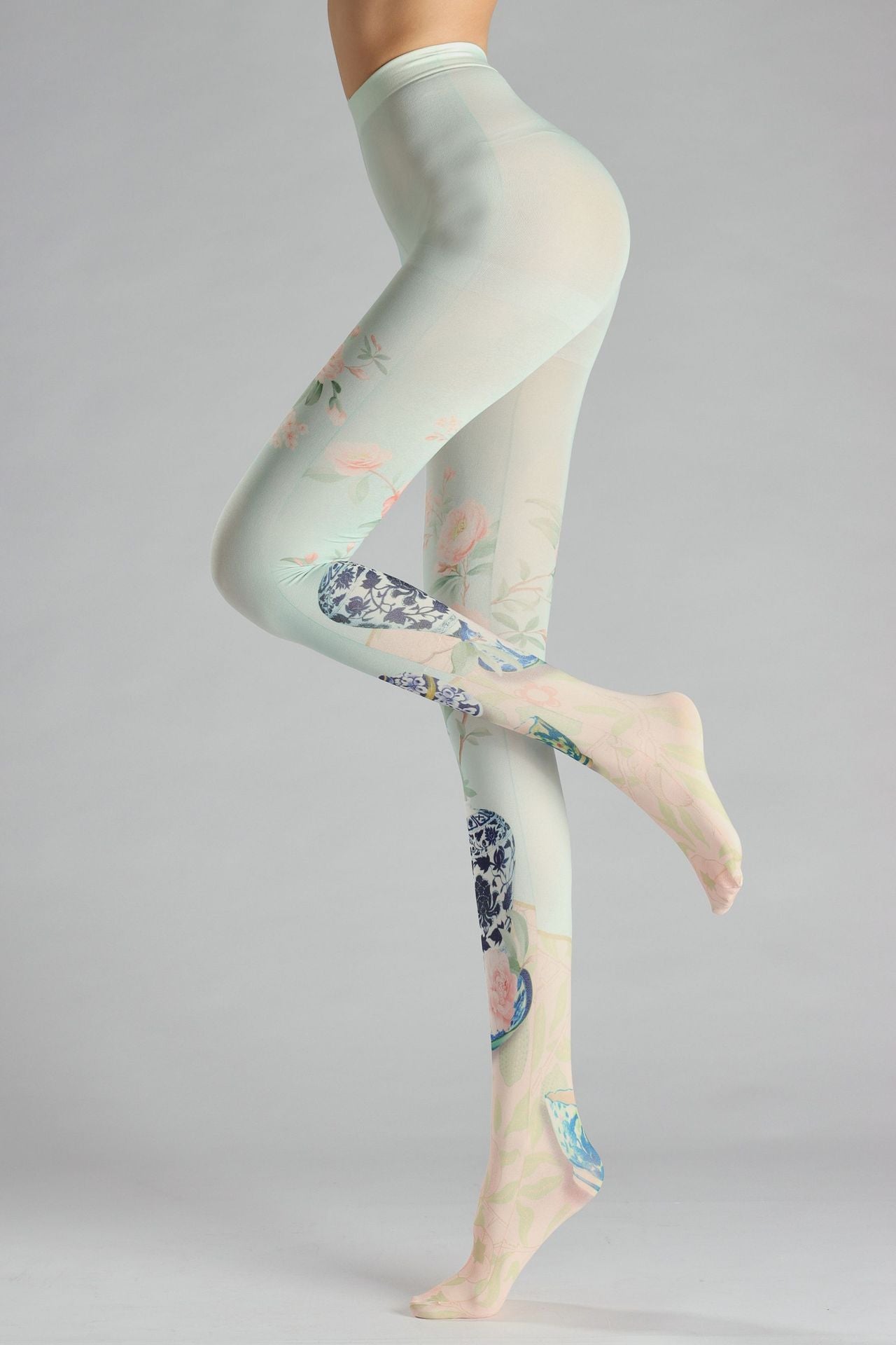 Vintage Blue and White Porcelain Tights