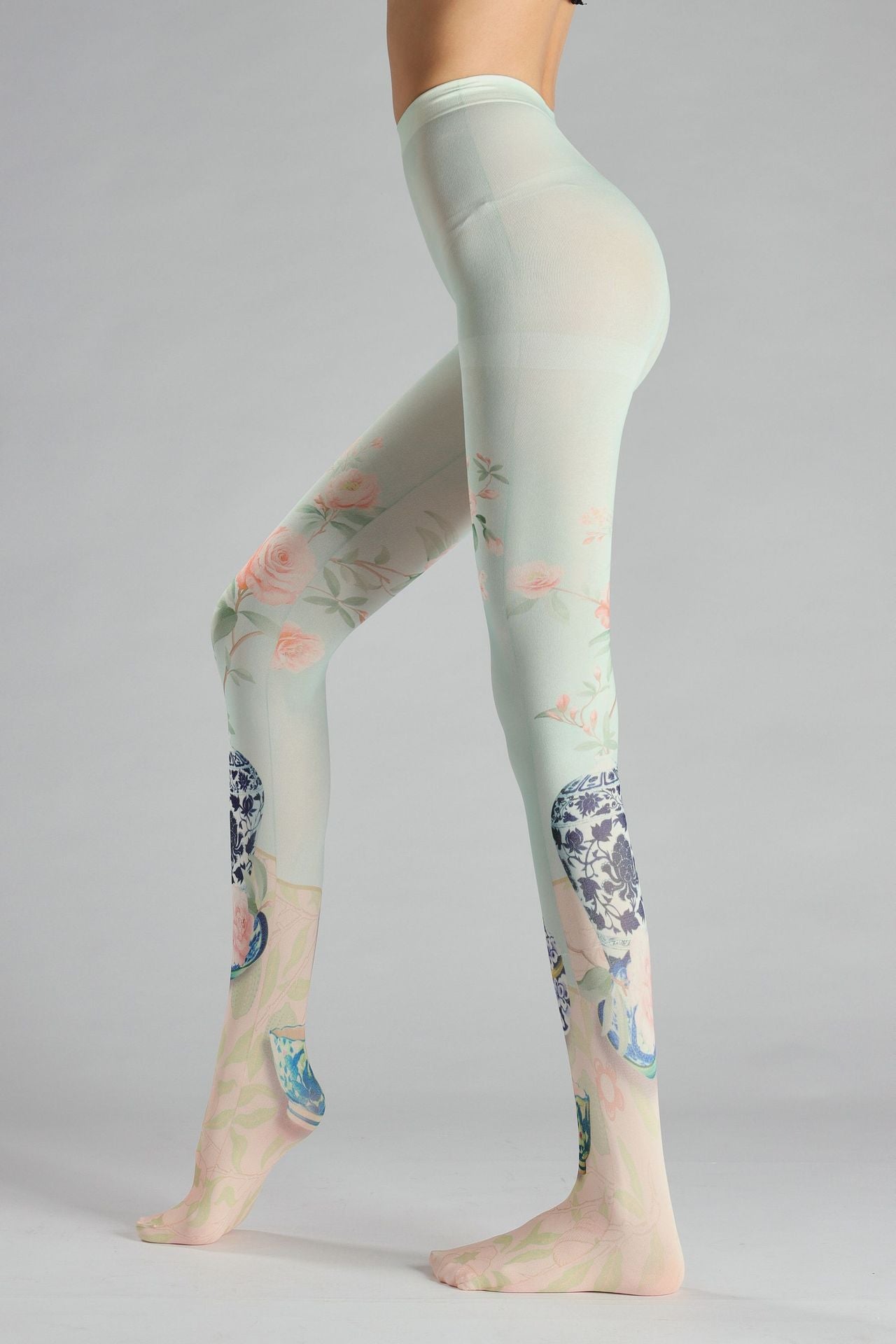 Vintage Blue and White Porcelain Tights