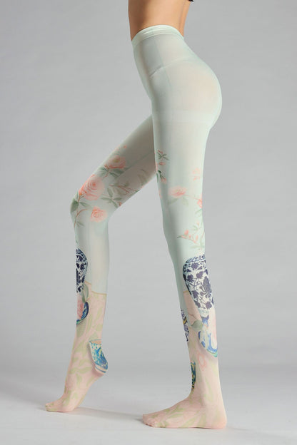 Vintage Blue and White Porcelain Tights