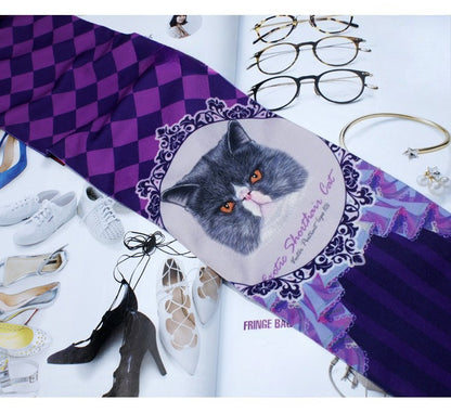 Vintage Cartoon Plaid Cat Tights
