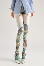 Tattoo Tights with high elasticity and compression,shaping fit and ideal for weddings, parties, ethnic outfits, and street fashion