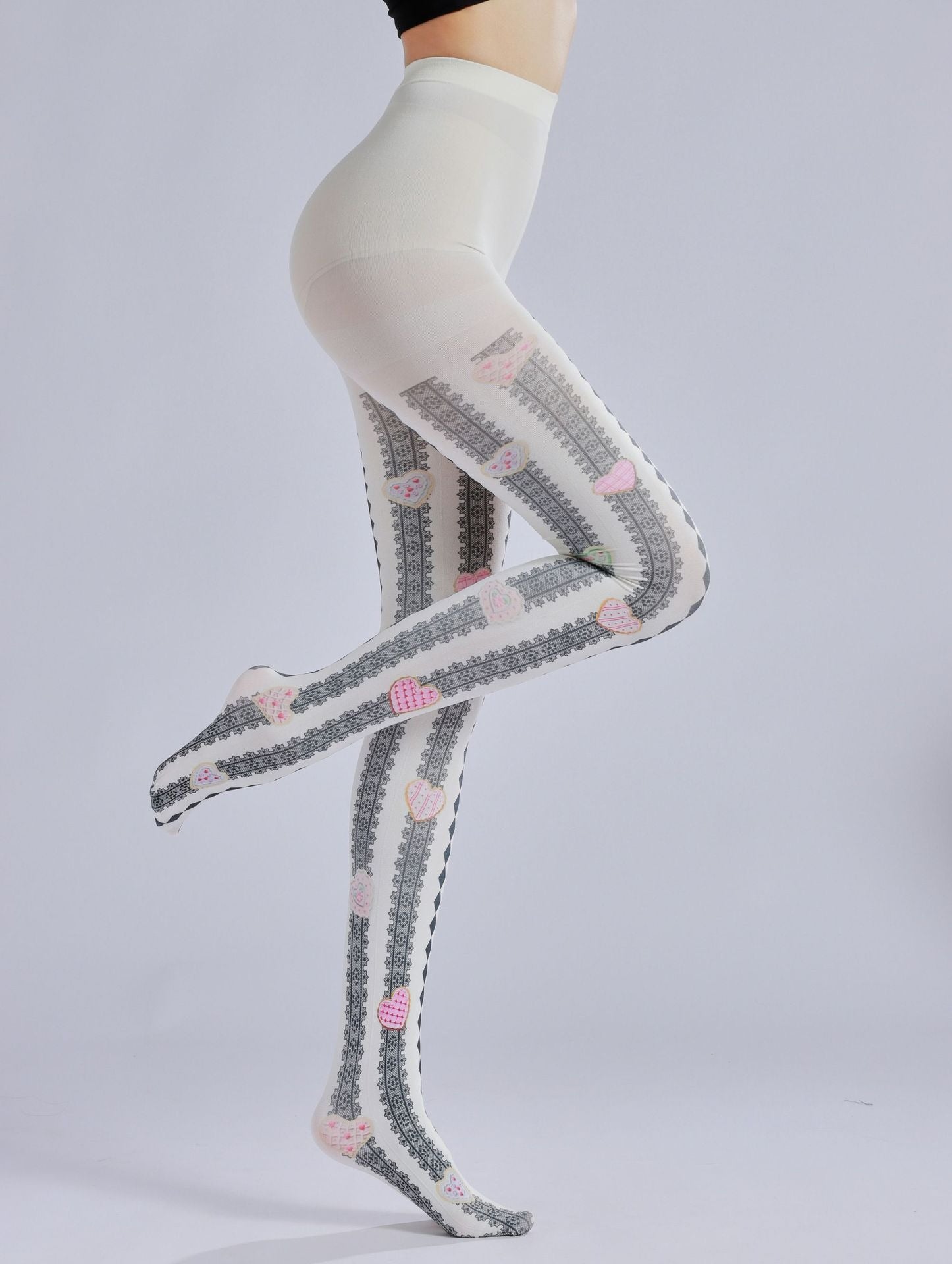 Vintage Lace Tights with high elasticity and compression,shaping fit and ideal for weddings, parties, ethnic outfits, and street fashion