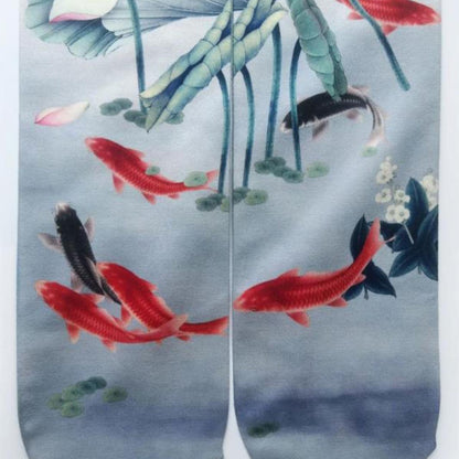 Vintage Lotus and Lucky Fish Tights