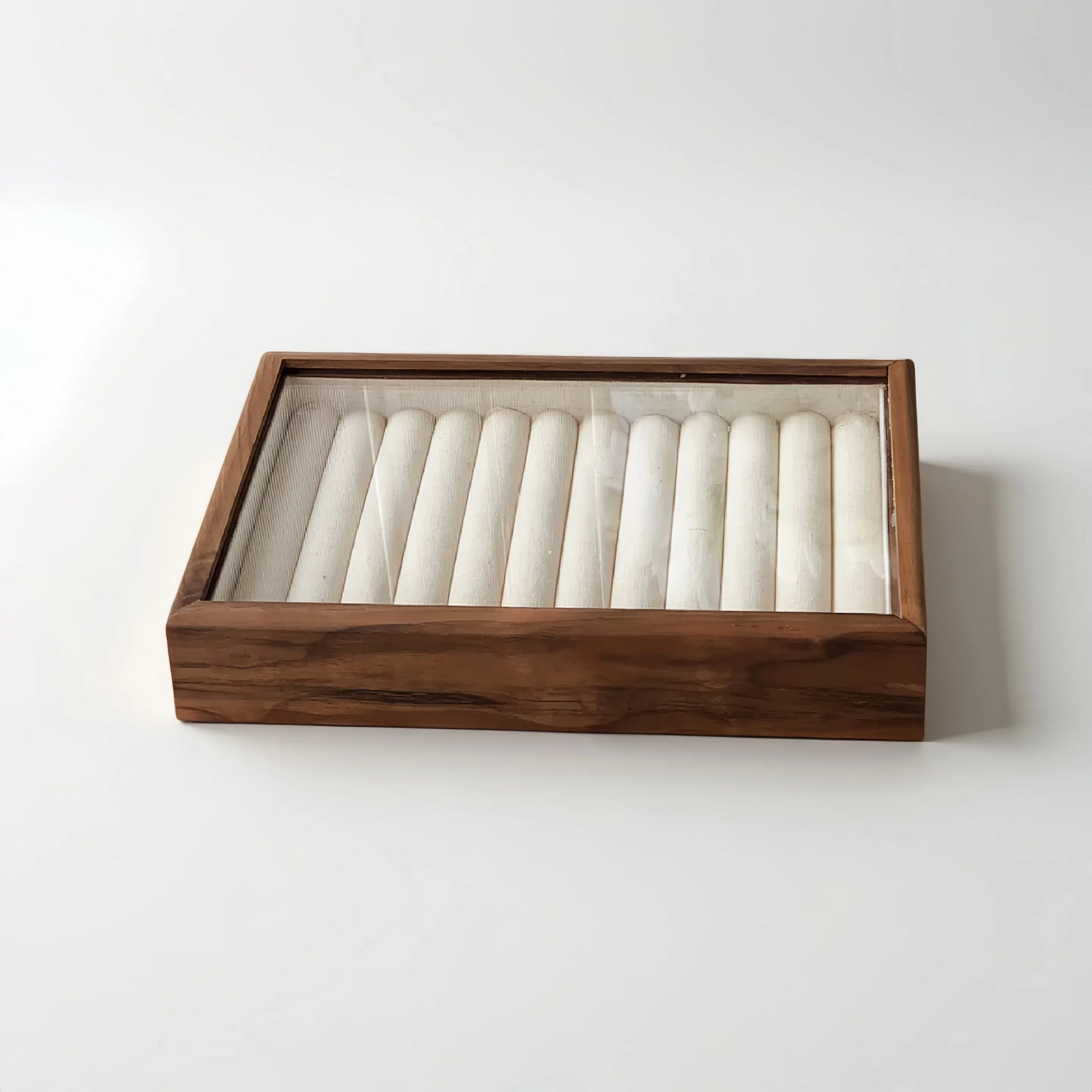 Walnut Sliding Jewelry Display Case
