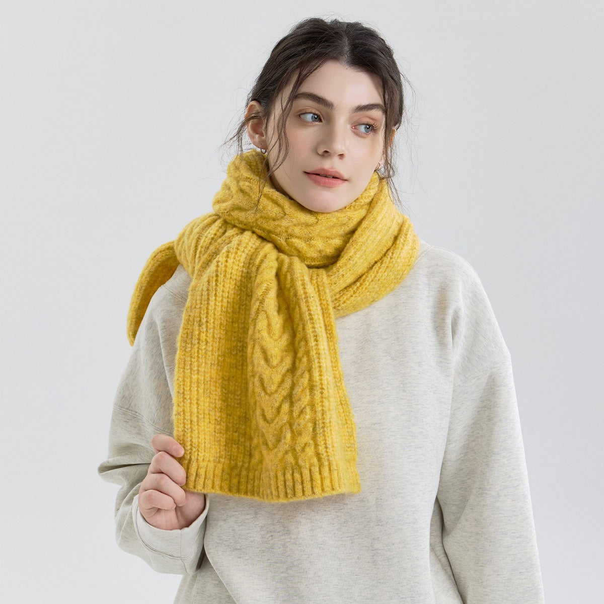 Women Cable Knit Scarf-Grainvity