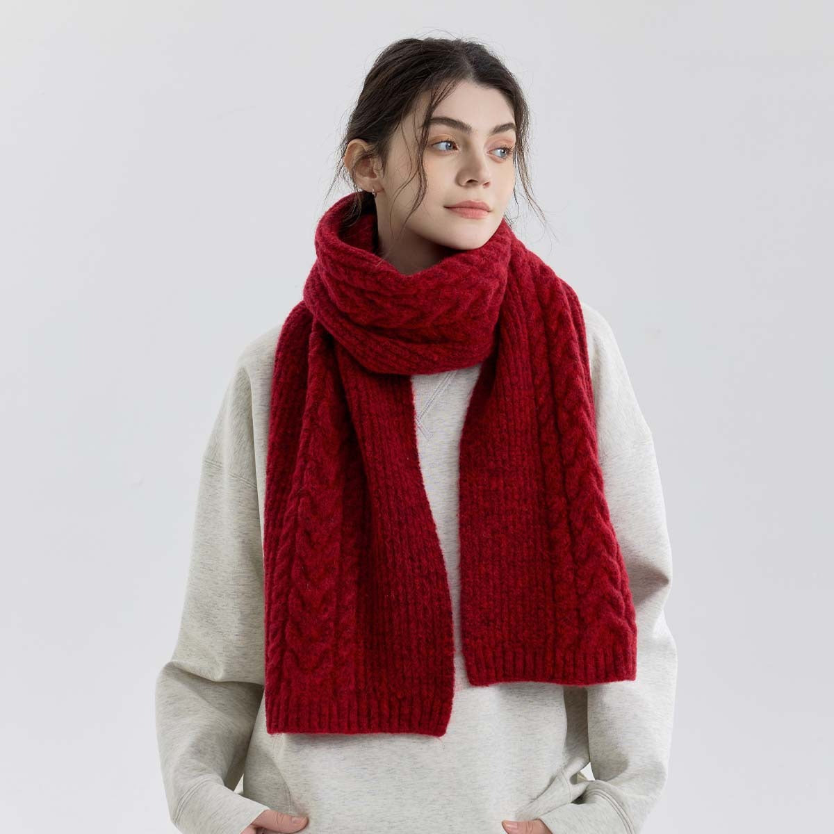Women Cable Knit Scarf-Grainvity