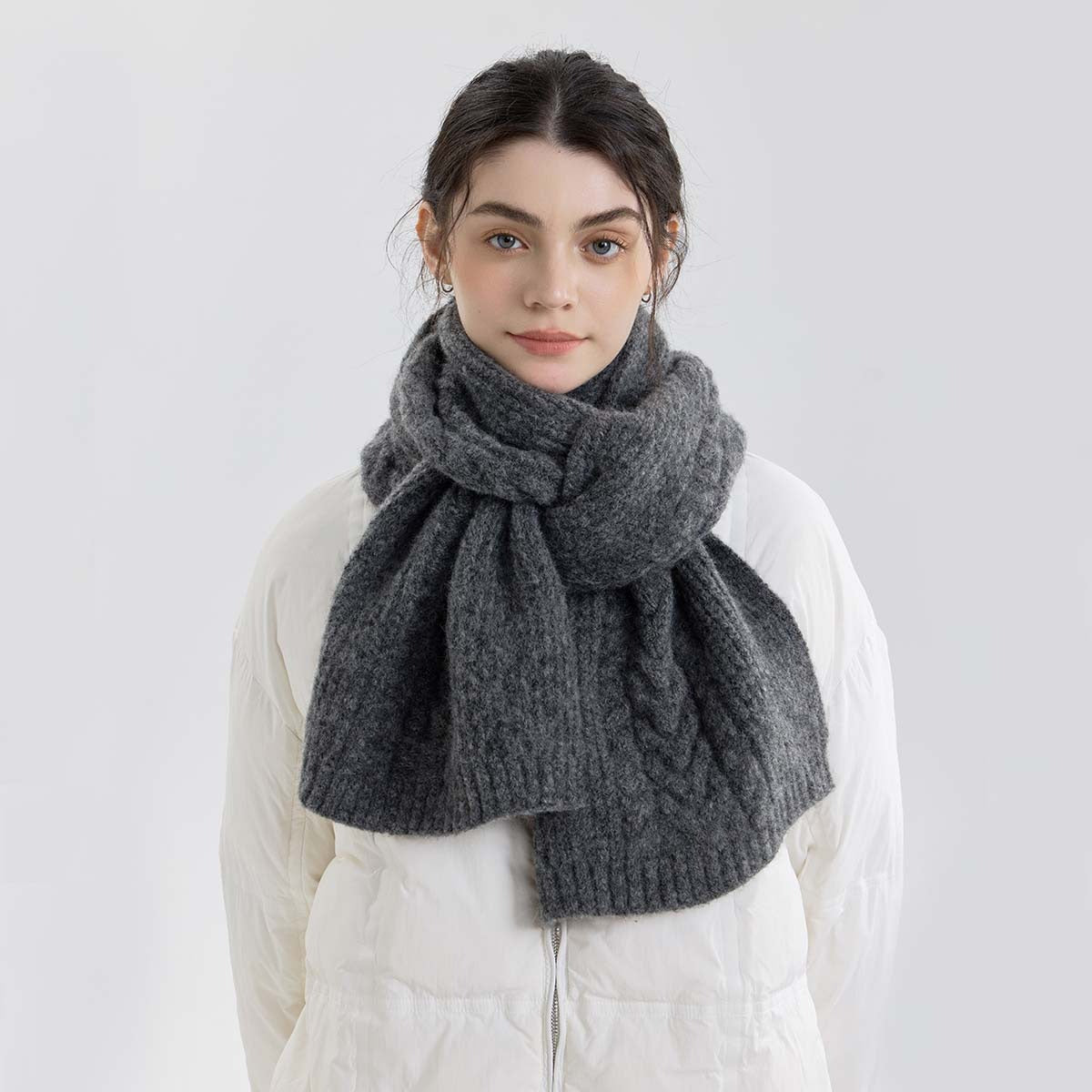 Women Cable Knit Scarf-Grainvity