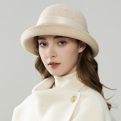 Women Cloche Hat With Silk ribbon-Grainvity