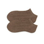 Women Cable Knit Sock Ankle Brown