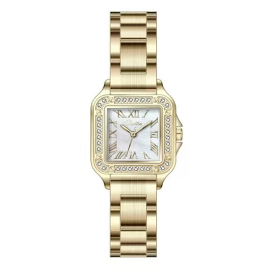 Women Square Watch Diamond and Mother of Peal Face