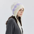 Women Nordic Strap Hat Purple Woolen