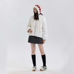 Women Nordic Strap Hat Red Woolen