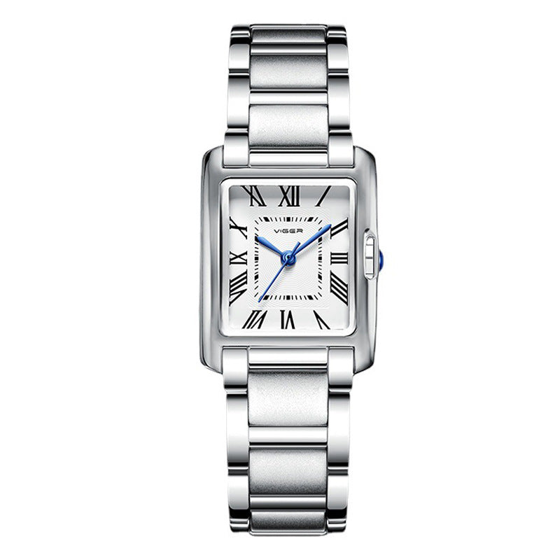 Women Quartz Tank Watch Stainless Steel