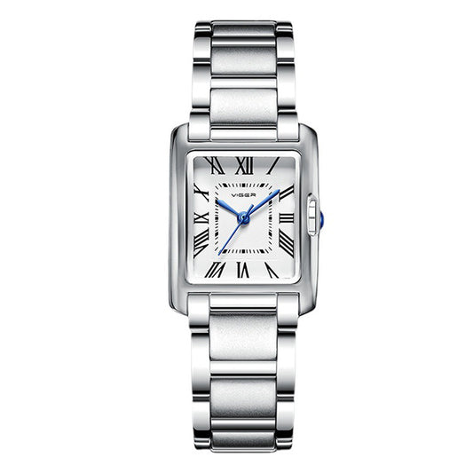 Women Quartz Tank Watch Stainless Steel