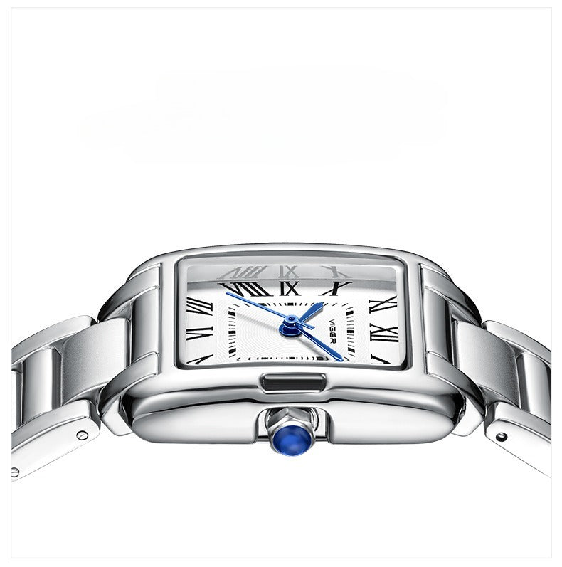 Women Quartz Tank Watch Stainless Steel