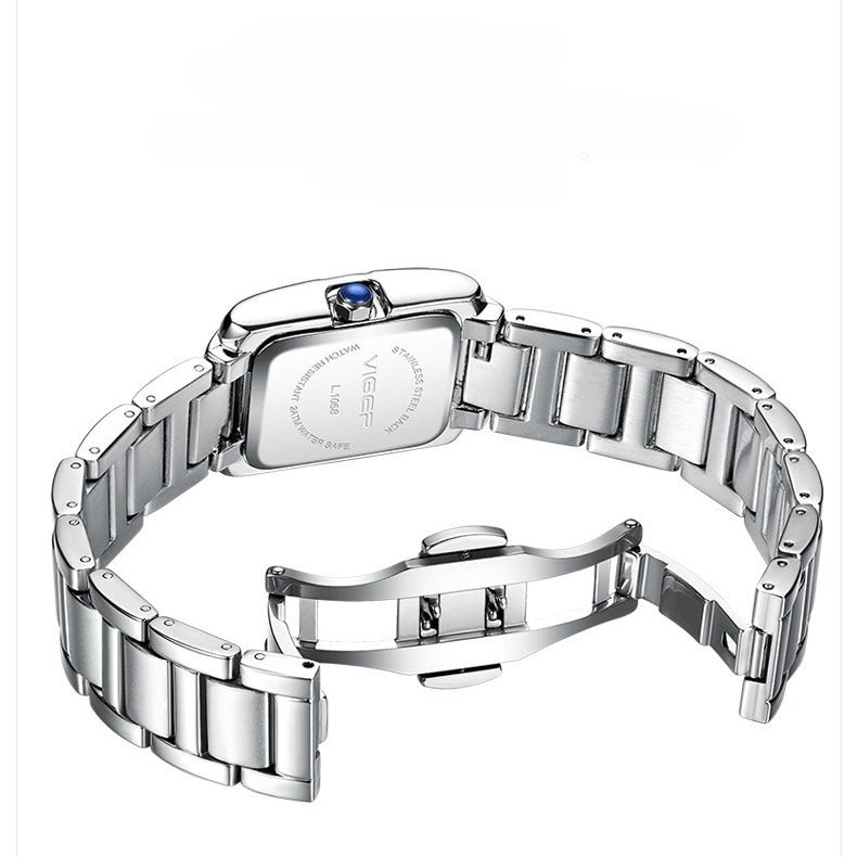 Women Quartz Tank Watch Stainless Steel