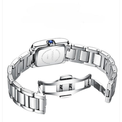 Women Quartz Tank Watch Stainless Steel