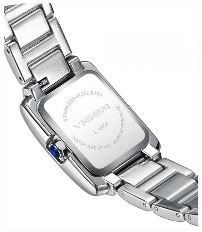 Women Quartz Tank Watch Stainless Steel