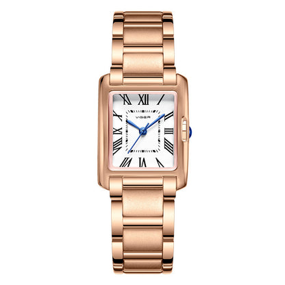 Women Quartz Tank Watch Stainless Steel
