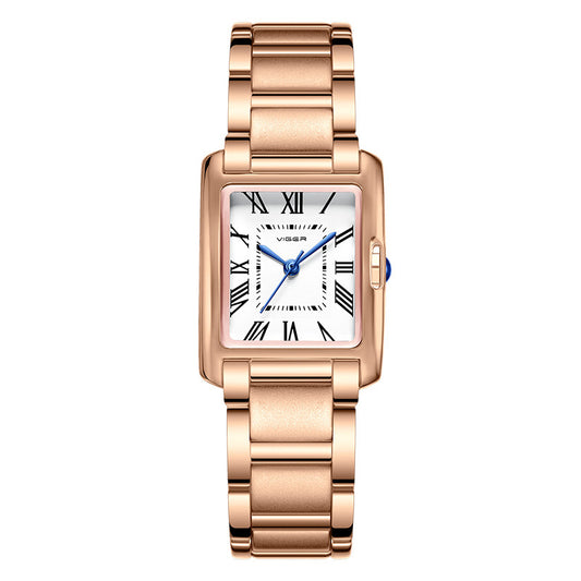 Women Quartz Tank Watch Stainless Steel