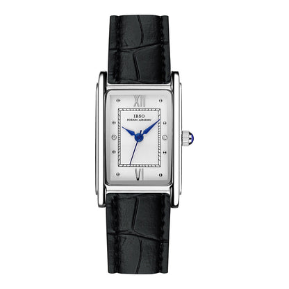 Women Retangular Silver Watch