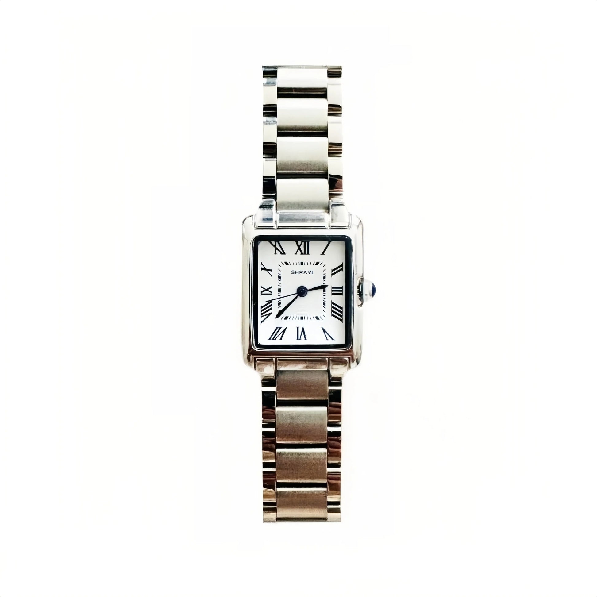 Women Silver Tank Watch