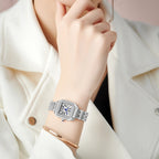 Women Square Watch with Diamond silver