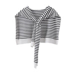 Women Black and white striped crop top 