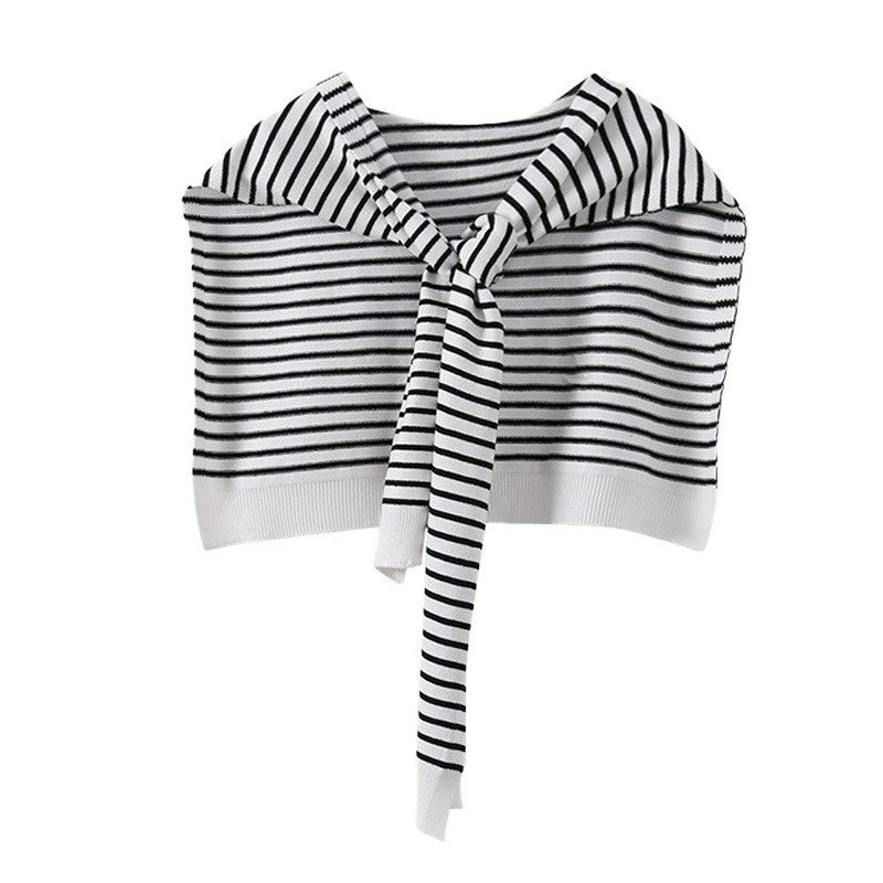 Women Black and white striped crop top 