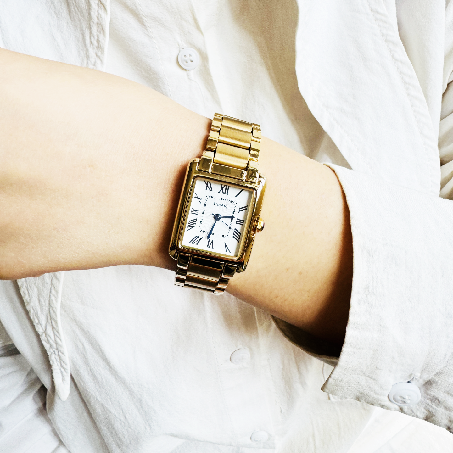 Women Tank Gold Watch